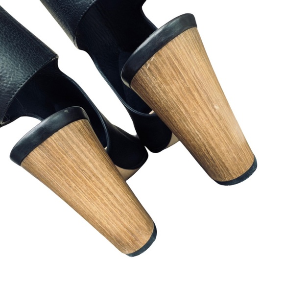 Vince “Addie” Black Leather Open Toe Booties Size 9 - Picture 9 of 14